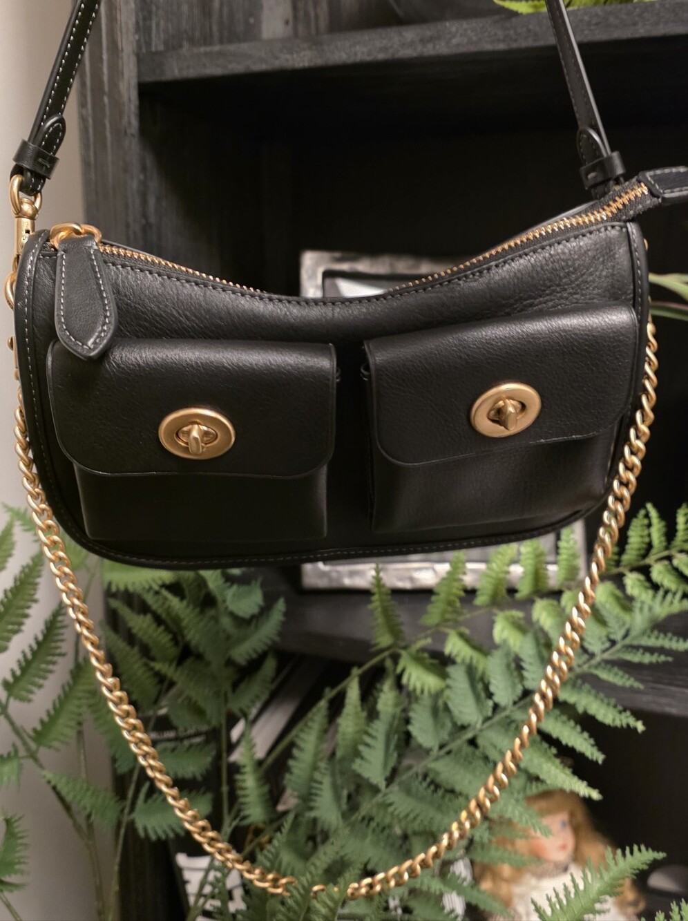 Coach Twin Turnlock Waverly Black